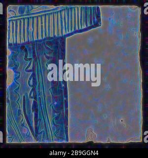 Tile with fabric pleated in blue, tile picture footage fragment ceramics pottery glaze, d 1.4 Stock Photo