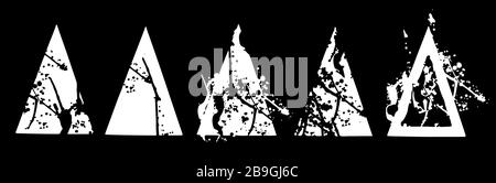 Abstract black and white triangle explosion. Geometric split, destruction. Bifurcation of abstract forms . Vector illustration with options. Liquid Stock Vector