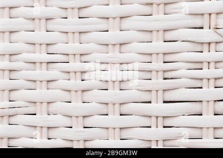 White wooden rattan basket surface natural texture and background macro Stock Photo