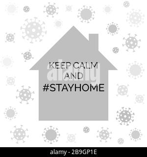 Keep calm and tay home. Coronavirus quarantine banner for social media. Vector illustration for covid-19 prevention Stock Vector