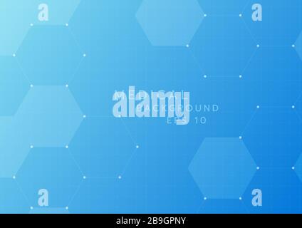 Medical grid background geometric hexagon shape design with space for text. vector illustration. Stock Vector