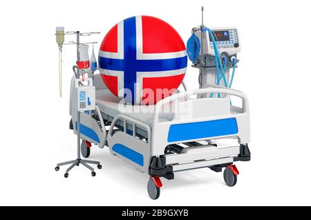 Norwegian Healthcare, ICU in Norway. 3D rendering isolated on white background Stock Photo