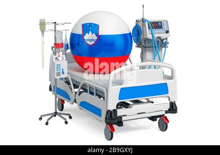 Slovenian Healthcare, ICU in Slovenia. 3D rendering isolated on white background Stock Photo