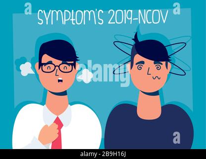 covid 19 symptoms of disease icon Stock Vector