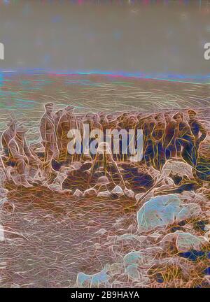 Tell el-Ful battlefield, Large grave filled with dead Turks. 1917, West Bank, a hilltop in East Jerusalem Stock Photo