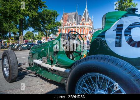 1936 Austin Seven twin cam, Chateau Impney hill climb 2018 Stock Photo