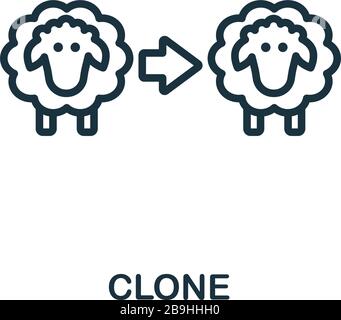 Cloning icon. Simple line element bioengineering symbol for templates ...