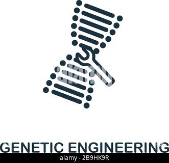 Genetic Engineering icon. Simple line element from biotechnology icons collection. Outline Genetic Engineering icon for templates and infographics Stock Vector