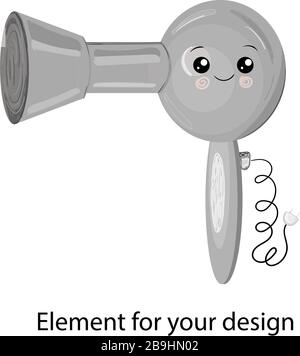 hair dryer. barbershop. Vector illustration isolated on a white background.. Stock Vector