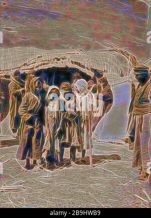 Bedouin wedding Bedouin children. 1900, Middle East, Israel and/or Palestine Stock Photo