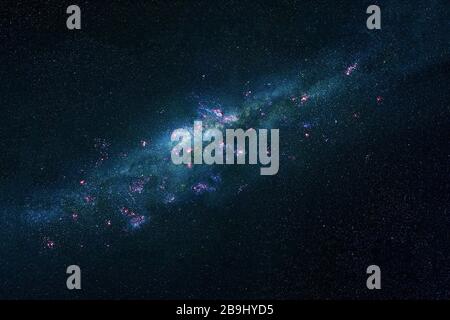 Galaxy in deep space. Elements of this image furnished by NASA were. Stock Photo