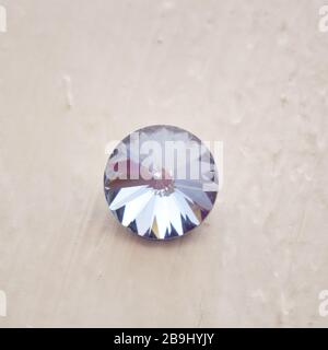 blue Diamond Transparent White Stone macro, rough transparent quartz swarovski crystal minerals. rough stolidity crystals for jewel, amethyst Stock Photo