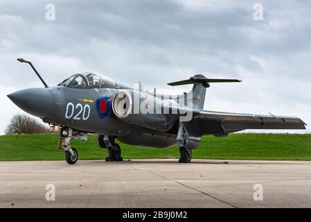 A Blackburn Buccaneer attack aircraft of the Royal Navy at the Bruntingthorpe Aerodrome, United Kingdom. Stock Photo