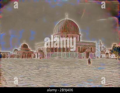 Jerusalem El-Kouds Mosque of Omar, Dome of the Rock from the northeast. 1898, Jerusalem, Israel Stock Photo