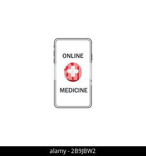 Order online medicine on smartphone application. vector illustration. Finger, concepts. VECTOR EPS 10 Stock Vector