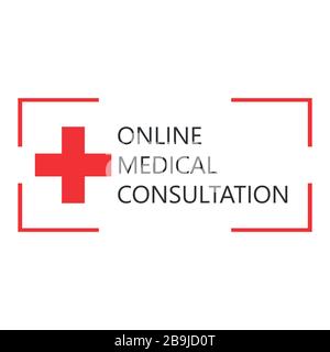 Telemedicine, Online Medical Consultation Icon vector eps 10 Stock Vector