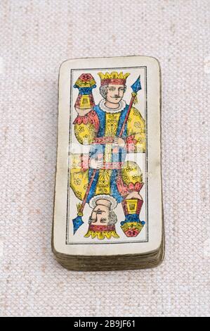 The King, old Italian playing cards Stock Photo