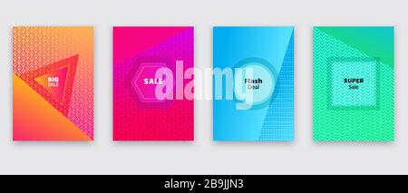 Business multicolored banners with geometry shapes. Social Media Design. Template vector. Stock Vector