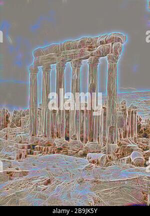 Baalbek. Temple of the Sun from cyclopean wall. 1900, Baalbek, properly ...
