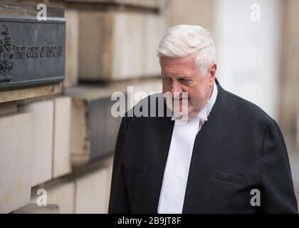 Edinburgh, UK. 23 March 2020.   Pictured: Gordon Jackson QC, Lead Defence for Alex Salmond. Stock Photo