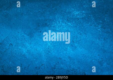 Dark blue painted wall, canvas. Blots on grunge paper backgrounds. Abstract pattern of watercolor. Creative artistic backdrop. Template with gradient, Stock Photo