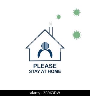 Novel Coronavirus (2019-nCoV). Stay at Home Order icon. A Stay at Home order is the Governor directing people to avoid going out in public unless it i Stock Vector