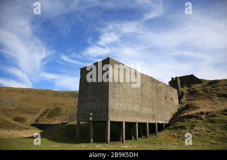 Derelict quarry structures on Titterstone Clee hill, Shropshire, England, UK. Stock Photo