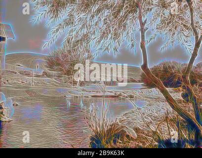 Wady Sha'ib Es-Salt, Amman, etc. Source of the Zerka. 1920, Jordan Stock Photo