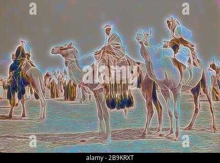 Race meeting (horse & camel). Beersheba. Camels paraded befo[re] the race. 1940, Israel, Beersheba Stock Photo