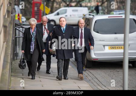 Edinburgh, UK. 23 March 2020.   Pictured: Alex Salmond - Former First Minister of Scotland and Former Leader of the Scottish National Party (SNP).   Alex Salmond is seen arriving at the High Court on day eleven of his trial, where the Jury are expected to return a verdict later today. Stock Photo