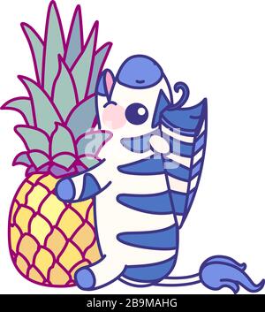 vector flat striped baby zebra. cute animal Stock Vector