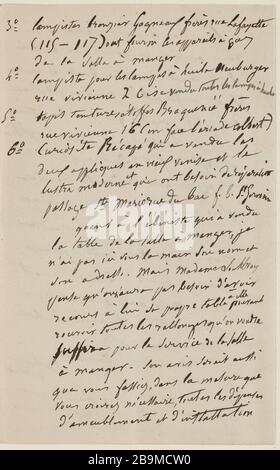 October 28 [1878] Juliette Drouet a Paul Meurice;  28 octobre [1878]  ; Maison Victor Hugo - Paris Stock Photo