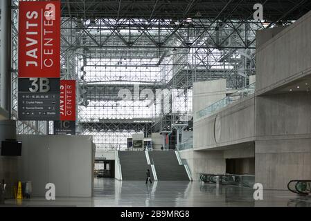 Construction of temporary FEMA hospital at Jacob K. Javits Convention Center on March 23, 2020 in New York. Stock Photo