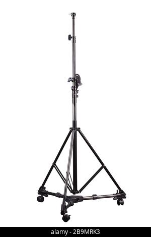 Photo studio lighting stands isolated on the white background. Stock Photo