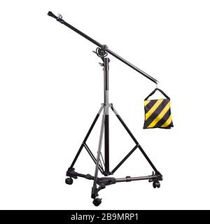 Photo studio lighting stands isolated on the white background. Stock Photo