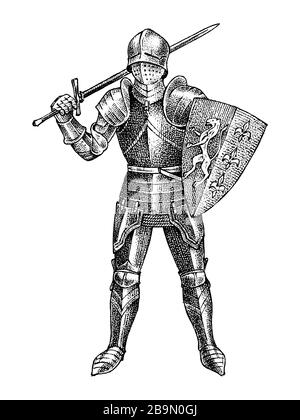 medieval soldier drawing