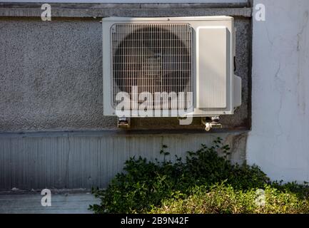 Old facade of a building with an air  condition units Stock Photo