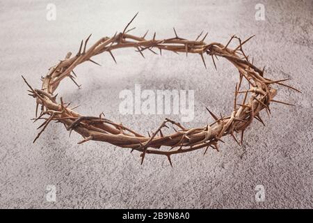 Jesus Christ Crown of thorns. Religion background. Easter symbol. Crucifixion Of Jesus Christ. Stock Photo