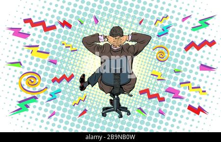 businessman in an office chair hard work Stock Vector