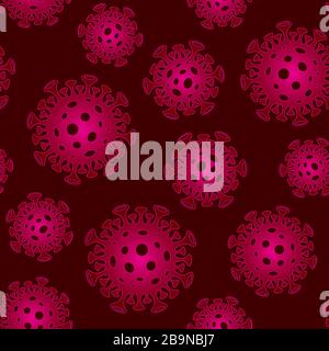 Coronavirus seamless pattern. COVID-19 vector background. Stock Vector