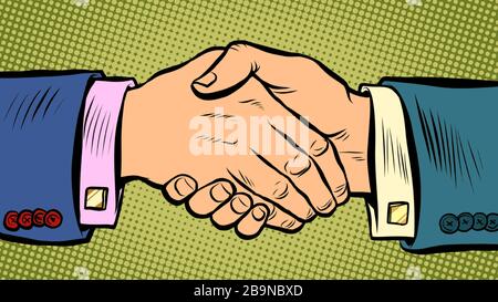handshake deal business agreement Stock Vector