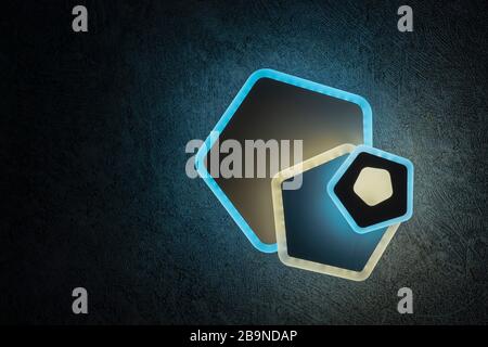 Wall LED lamp. Cold and warm light. Geometric lamp Stock Photo