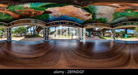 360 degree panoramic view of The Kiosk at Chicano Park