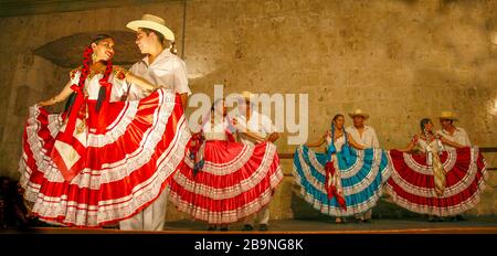 Traditional dancers perform in Oaxaca Mexico Stock Photo