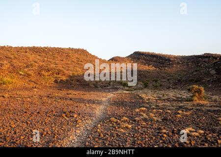 Africa, Djibouti, Abourma. Aburma's desert at sunset