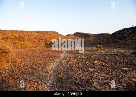 Africa, Djibouti, Abourma. Aburma's desert at sunset