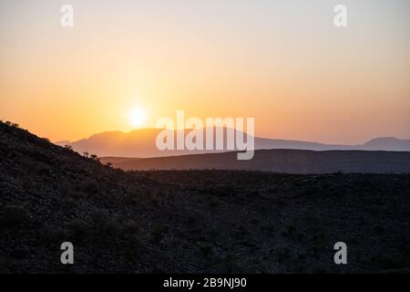 Africa, Djibouti, Abourma. Aburma's desert at sunset