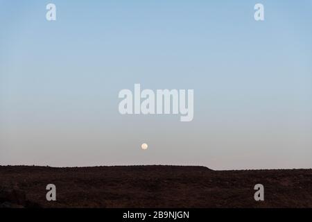 Africa, Djibouti, Abourma. Aburma's desert under moonlight