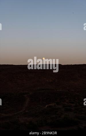 Africa, Djibouti, Abourma. Aburma's desert under moonlight