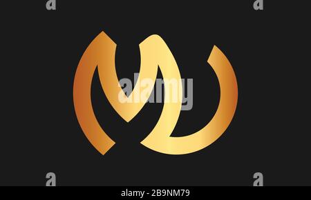 VM, MV Letter Logo Design with Creative Modern Trendy Typography and monogram logo Stock Vector